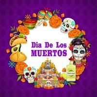 dia de los muertos mexikanischer tag der totenfeier vektor