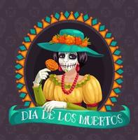 mexikanischer feiertag des todes, dia de los muertos vektor