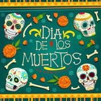 dia de los muertos mexikansk Semester skallar ben vektor