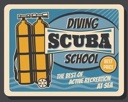 dykning skola, hav dykning aktiva rekreation klubb vektor