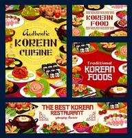 koreanska kök, äkta mat restaurang meny vektor