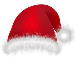 röd hatt santa claus på vit bakgrund.jul Semester mask klädsel . vektor