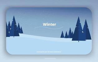 Vektor-Illustration einer Landschaft von Bäumen im Winter. Winterlandschaftsvektor vektor