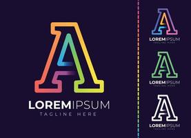 en brev första färgrik lutning logotyp. modern brev en logotyp design. vektor
