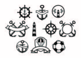 Gratis Nautical Badge Collection Vector