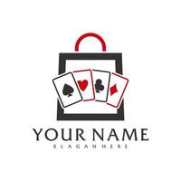 affär poker logotyp vektor mall, kreativ poker logotyp design begrepp