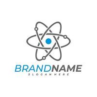 vetenskaplig atom logotyp mall, vetenskap logotyp design vektor