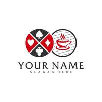 kaffe poker logotyp vektor mall, kreativ poker logotyp design begrepp