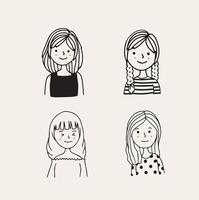 avatar tecknad serie flicka vektor