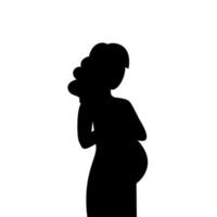 silhuett av gravid kvinna. vektor illustration av en kvinna