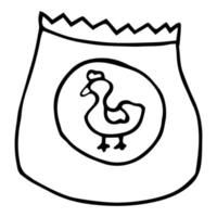 Liniensymbol für Tiernahrungspakete. Lineares Zeichen für mobiles Konzept und Webdesign. Tierfutter Huhn Umriss Vektor-Symbol. Symbol, Logoabbildung. Vektorgrafiken vektor