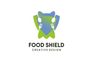 måltid skydda vektor illustration logotyp design, mat logotyp med skydda