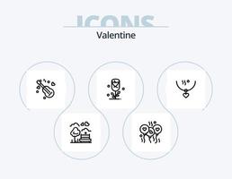 Valentine Line Icon Pack 5 Icon-Design. Herz. Hochzeit. Richtung. Herz. Glas vektor