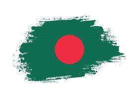 abstrakter Grunge-Strich Bangladesch-Flaggenvektor vektor