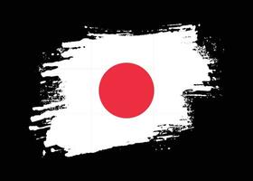 malen sie grunge pinselstrich japan flag vektor