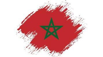 urblekt grungy stil marocko flagga vektor