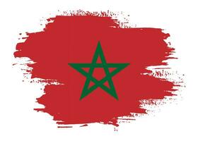 färgrik grunge effekt marocko flagga vektor