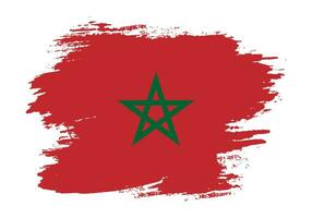 tjock borsta stroke marocko flagga vektor