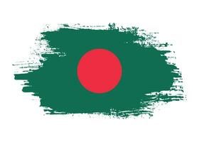 tjock borsta stroke bangladesh flagga vektor