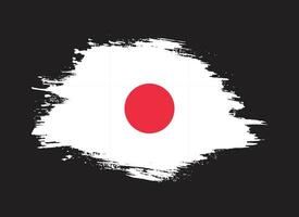 malen sie grunge pinselstrich japan flag vektor