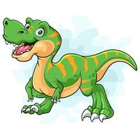 tecknad serie Lycklig tyrannosaurus rex isolerat på vit bakgrund vektor