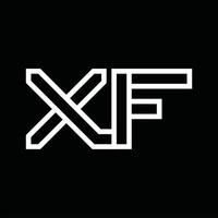 xf-Logo-Monogramm mit negativem Raum im Linienstil vektor