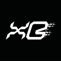 Designvorlage für xb-Logo-Monogramm mit abstrakter Geschwindigkeitstechnologie vektor