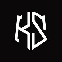 kz-Logo-Monogramm mit Band-Design-Vorlage in Schildform vektor