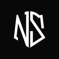 nz-Logo-Monogramm mit Band-Design-Vorlage in Schildform vektor