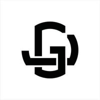 GJ-Logo-Monogramm-Designvorlage vektor