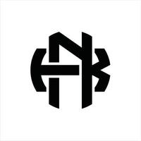 nk logotyp monogram design mall vektor