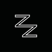 zz logotyp monogram med linje stil design mall vektor
