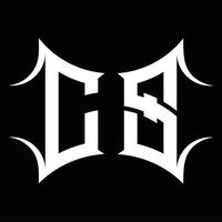 cs-Logo-Monogramm mit abstrakter Form-Design-Vorlage vektor