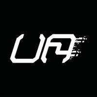 UA-Logo-Monogramm abstrakte Geschwindigkeitstechnologie-Designvorlage vektor