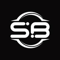 sb-Logo-Monogramm mit Kreis abgerundeter Scheibenform-Designvorlage vektor