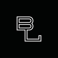 bl-Logo-Monogramm mit Linienstil-Designvorlage vektor