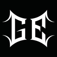 ge-Logo-Monogramm mit abstrakter Form-Design-Vorlage vektor