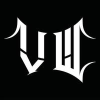 vw logotyp monogram med abstrakt form design mall vektor