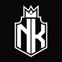 nk-Logo-Monogramm-Designvorlage vektor