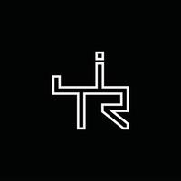 jr logotyp monogram med linje stil design mall vektor