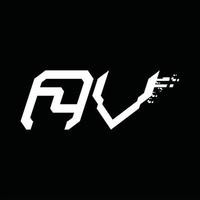 Designvorlage für AV-Logo-Monogramm mit abstrakter Geschwindigkeitstechnologie vektor