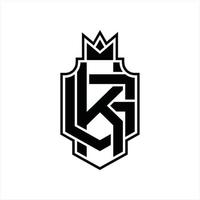 kg logotyp monogram design mall vektor