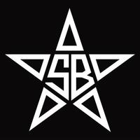 sb-Logo-Monogramm mit Sternform-Designvorlage vektor