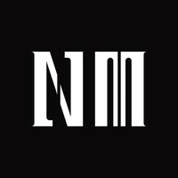 nm-Logo-Monogramm mit Designvorlage für mittlere Scheiben vektor
