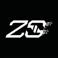 zs-Logo-Monogramm abstrakte Designvorlage für Geschwindigkeitstechnologie vektor