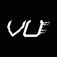 Vu-Logo-Monogramm abstrakte Geschwindigkeitstechnologie-Designvorlage vektor