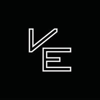 ve-Logo-Monogramm mit Linienstil-Designvorlage vektor