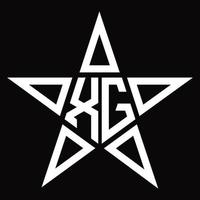 xg logotyp monogram med stjärna form design mall vektor