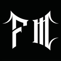 fm logotyp monogram med abstrakt form design mall vektor