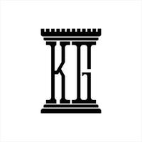 kg-Logo-Monogramm mit Designvorlage in Säulenform vektor